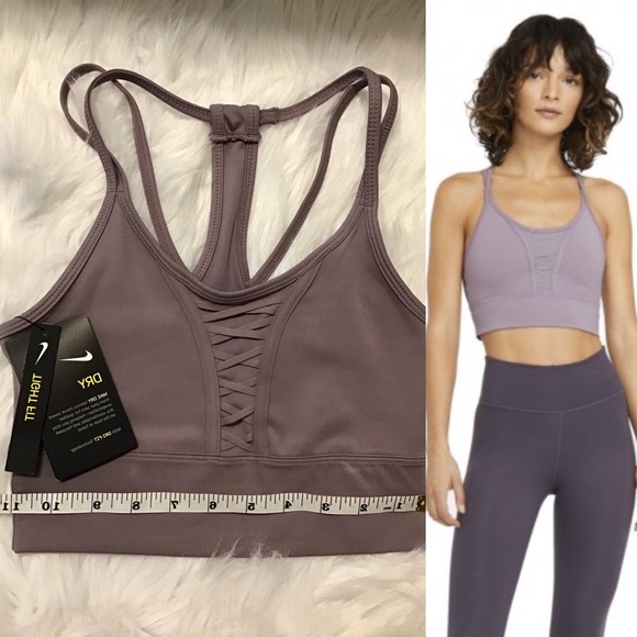 Nike Dri-Fit Women’s Cropped Laced Training Tank Purple Size XS - Picture 2 of 9